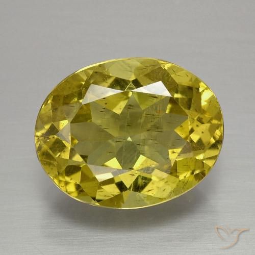 4.54ct Naturale Giallo intenso Apatite, Ovale, VS-SI