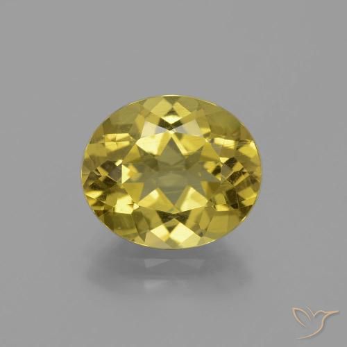 4.83ct Naturale Giallo medio Apatite, Ovale, VS
