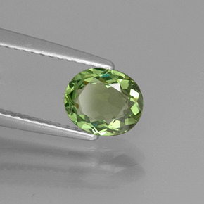 Apatite naturale verde da 0,96 ct, taglio ovale, VVS