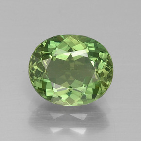 Apatite naturale verde da 1,74 ct, taglio ovale, VS