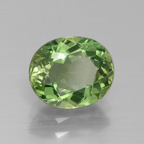 Apatite naturale verde da 1,74 ct, taglio ovale, VS