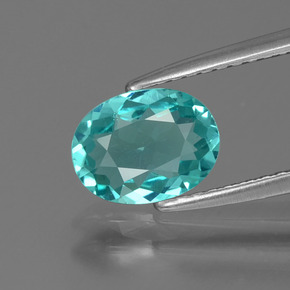 Apatite naturale blu da 1,08 ct, taglio ovale, VS