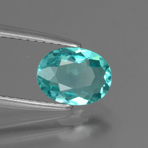Apatite naturale blu da 1,08 ct, taglio ovale, VS