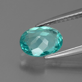 Apatite naturale blu da 1,08 ct, taglio ovale, VS