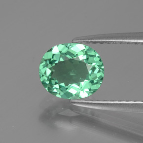 Apatite naturale verde da 1,17 ct, taglio ovale, VVS-VS