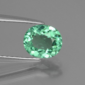 Apatite naturale verde da 1,17 ct, taglio ovale, VVS-VS