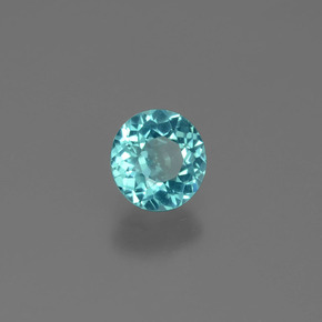 Apatite Blu verde naturale da 0.61 ct, Taglio rotondo, VS