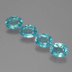 Apatite naturale blu da  ct, taglio ovale, VVS-VS