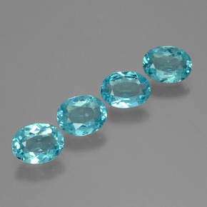 Apatite naturale blu da  ct, taglio ovale, VVS-VS
