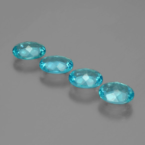 Apatite naturale blu da  ct, taglio ovale, VVS-VS