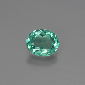 Apatite naturale verde da 0,88 ct, taglio ovale, VS