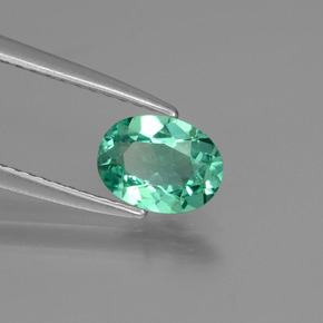 Apatite naturale verde da 0,77 ct, taglio ovale, VS