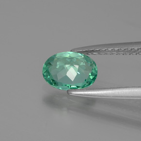 Apatite naturale verde da 0,77 ct, taglio ovale, VS