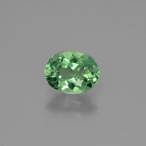 Apatite naturale verde da 0,95 ct, taglio ovale, VVS-VS