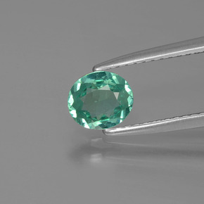 Apatite naturale verde da 0,62 ct, taglio ovale, VVS-VS
