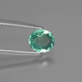 Apatite naturale verde da 0,62 ct, taglio ovale, VVS-VS