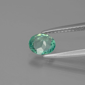 Apatite naturale verde da 0,62 ct, taglio ovale, VVS-VS