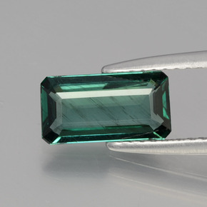 Apatite naturale verde da 1,28 ct, taglio smeraldo, VS