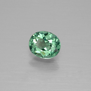 Apatite naturale verde da 0,74 ct, taglio ovale, VVS-VS