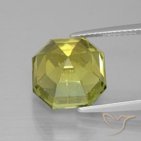 Apatite Giallo medio naturale da 9.32 ct, Ottagonale / Taglio smeraldo, VS
