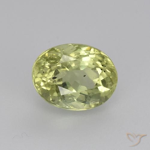 1.73ct Naturale Verde giallastro Apatite, Ovale, VS-SI