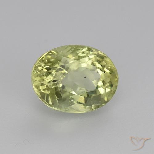 Apatite Verde giallastro naturale da 1.73 ct, Ovale, VS-SI