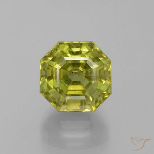 11.26ct Naturale Caldo bosco verde Apatite, Taglio smeraldo, VS-SI