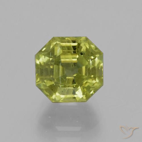 4.46ct Naturale Caldo terroso verde Apatite, Taglio smeraldo, VS-SI