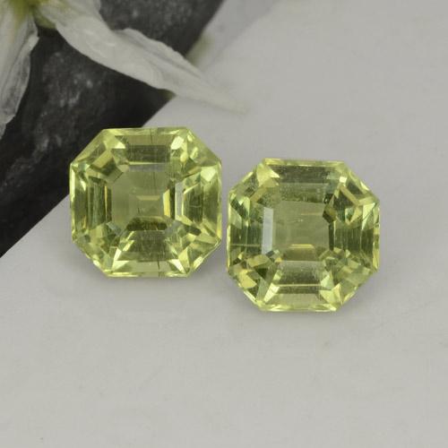 Gemme di Apatite Giallo verde naturale da 4.73 ct, Taglio smeraldo, VS