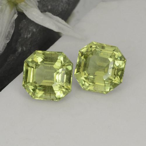 Gemme di Apatite Giallo verde naturale da 4.73 ct, Taglio smeraldo, VS