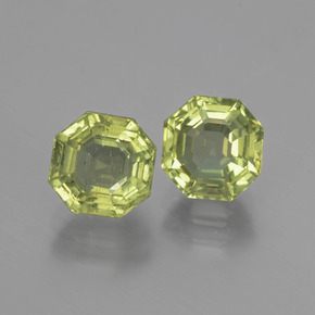 Apatite naturale verde da  ct, taglio smeraldo, VS