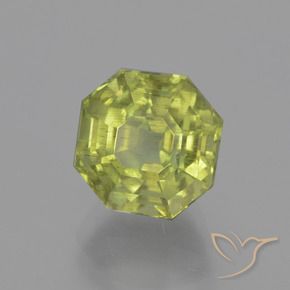 Apatite Verde giallastro naturale da 5.76 ct, Ottagonale / Taglio smeraldo, VS