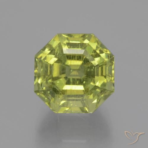 Apatite Verde giallastro naturale da 7.63 ct, Ottagonale / Taglio smeraldo, VS-SI