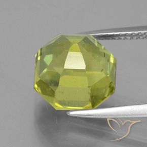 Apatite Verde giallastro naturale da 7.63 ct, Ottagonale / Taglio smeraldo, VS-SI