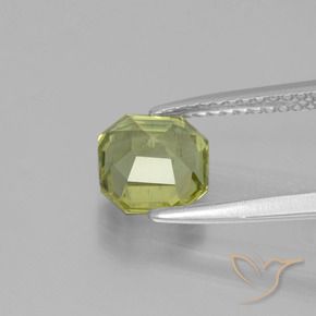 Apatite Verde giallastro naturale da 1.64 ct, Ottagonale / Taglio smeraldo, VS