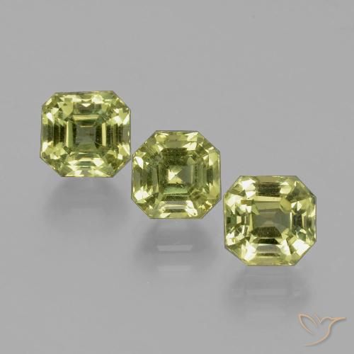 4.15ctw Naturale Caldo terroso verde Apatite, Taglio smeraldo, VS