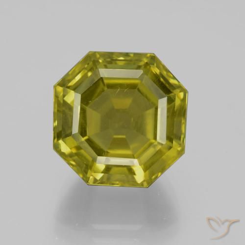 14.41ct Naturale Verde terroso Apatite, Taglio smeraldo, VS