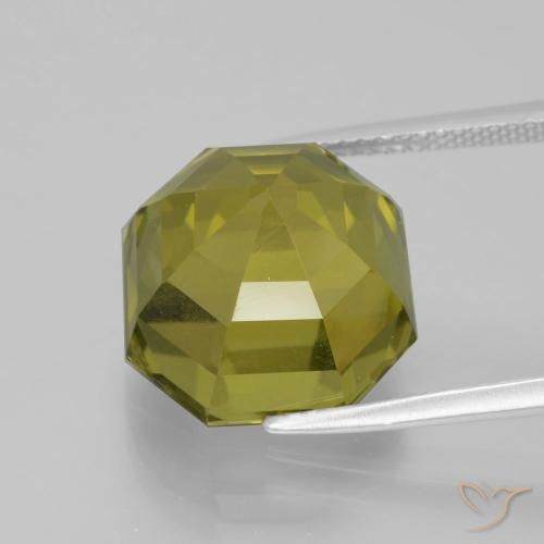 Apatite Verde terroso naturale da 14.41 ct, Ottagonale / Taglio smeraldo, VS