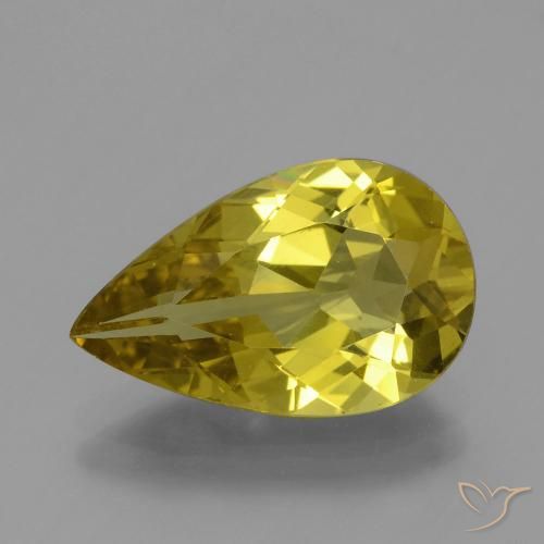 4.73ct Naturale Giallo medio Apatite, Forma a pera, VS