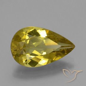 Apatite Giallo medio naturale da 4.73 ct, Forma a pera, VS
