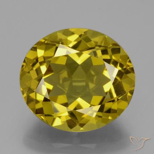 10.00ct Naturale Giallo intenso Apatite, Ovale, VS