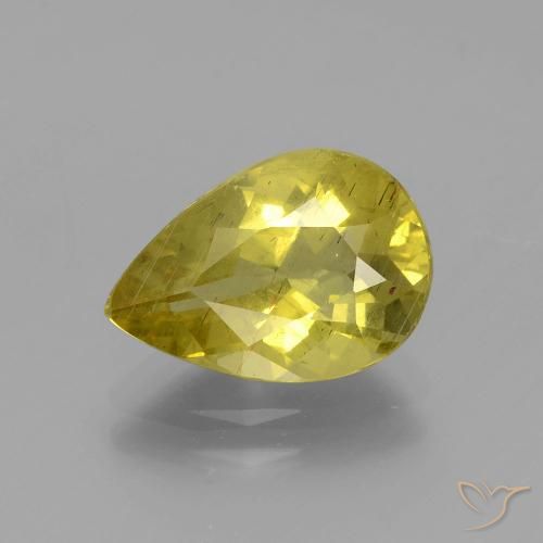 2.91ct Naturale Giallo intenso Apatite, Forma a pera, VS