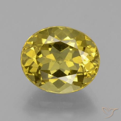 4.70ct Naturale Giallo medio Apatite, Ovale, VS