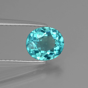 Apatite Blu naturale da 1.34 ct, Taglio ovale, VS-SI