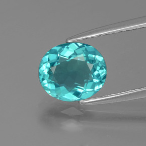 Apatite Blu verde naturale da 1.52 ct, Taglio ovale, VS