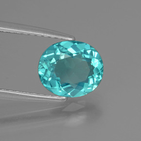 Apatite Blu verde naturale da 1.52 ct, Taglio ovale, VS