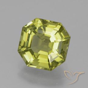 Apatite Verde giallastro naturale da 3.41 ct, Ottagonale / Taglio smeraldo, VS