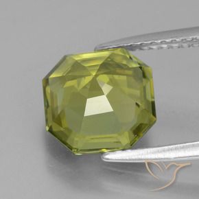 Apatite Verde giallastro naturale da 3.41 ct, Ottagonale / Taglio smeraldo, VS