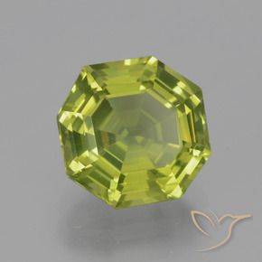 Apatite Verde giallastro naturale da 3.54 ct, Ottagonale / Taglio smeraldo, VVS-VS