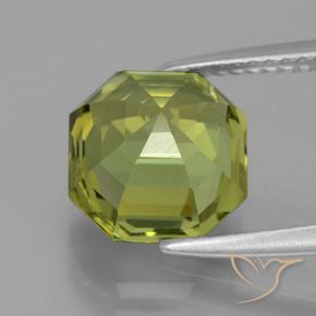 Apatite Verde giallastro naturale da 4.35 ct, Ottagonale / Taglio smeraldo, VS